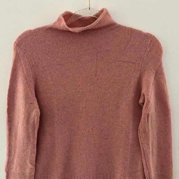 Madewell Inland Turtleneck Sweater Women's XS Wool Alpaca in Coziest Yarn Pink - Picture 3 of 10